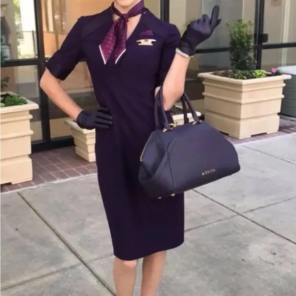 Delta Flight Attendant Uniform x Zac Posen in Passport Plum NWT Size 2 V-neck - Picture 2 of 7
